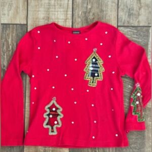 Like New Copper Key Girls Red Christmas Long Sleeve Shirt Size 6